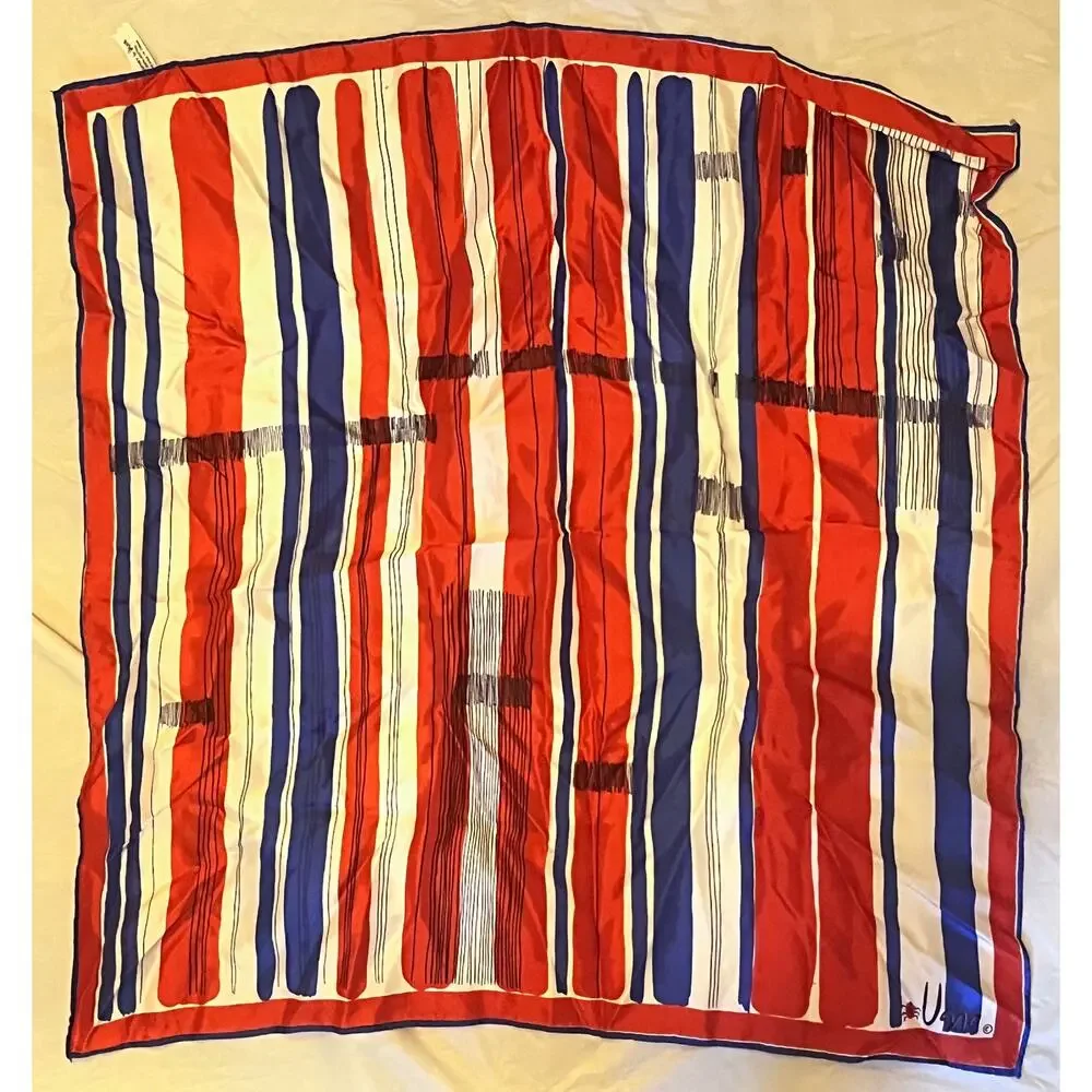 Vintage VERA Neumann Scarf Ladybug Signed ~ Abstract ~ Made in Japan ~ 22